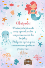Convite Digital Sereia: Fundo Do Mar E Tesouro + Brinde - Imagem 2