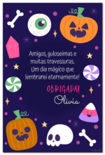 Convite Digital Halloween: Infantil Com Doces + Brinde - Imagem 2