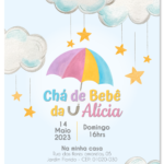 Convite Digital Chá De Bebê: Chuva De Estrelas + Brinde