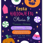 Convite Digital Halloween: Infantil Com Doces + Brinde