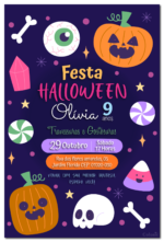 Convite Digital Halloween: Infantil Com Doces + Brinde