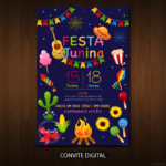 convite-azul-escuro-com-ilustrações-coloridas-de-festa-junina