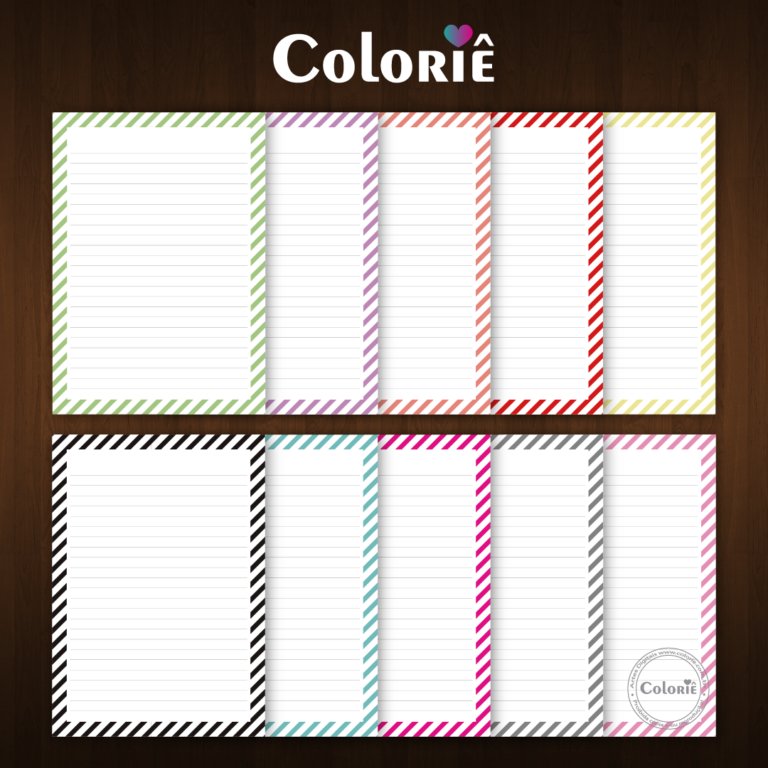 Miolo Listras Diagonais Coloridas