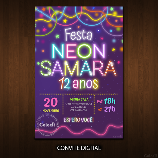 convite-infantil-neon-brilhante