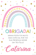 Convite Digital Arco-íris: Fofinho Cores Claras + Brinde - Imagem 2