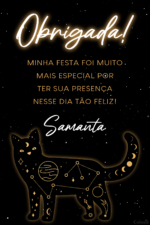 Convite Digital Astrologia: Gato Preto Constelação + Brinde - Imagem 2