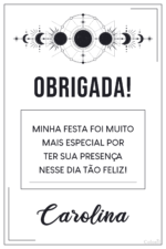 Cartão de agradecimento de astrologia minimalista branco