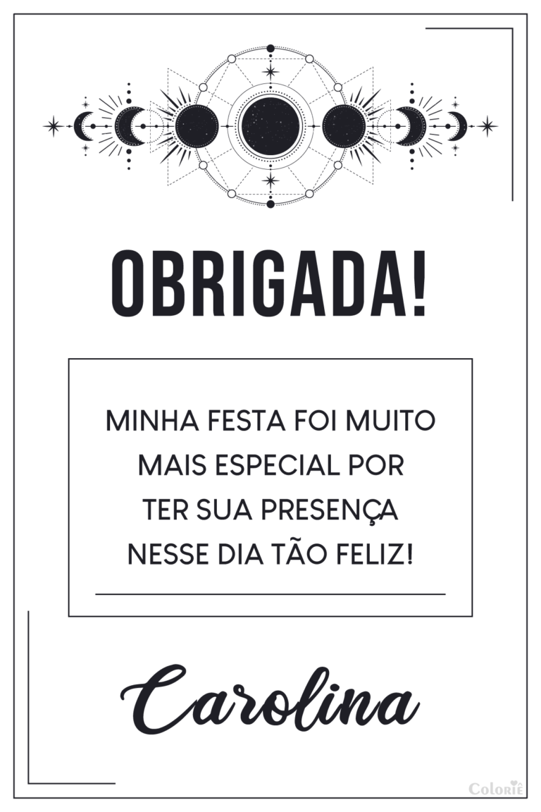 Cartão de agradecimento de astrologia minimalista branco