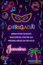 Convite Digital Carnaval: Neon Colorido + Brinde - Imagem 2