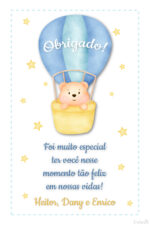 Convite Digital Chá De Bebê: Urso No Balão + Brinde - Imagem 2