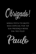 Cartão de agradecimento de aniversário de 50 anos com letras prateadas