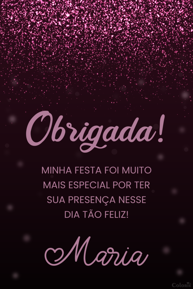 Cartão de agradecimento de aniversário de 50 anos com glitter rosa