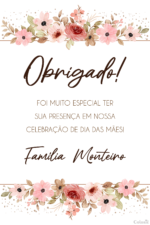 Cartão de agradecimento de Dia das Mães floral minimalista