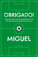 Cartão de agradecimento de futebol com campo