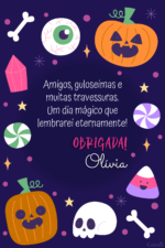 Convite Digital Halloween: Infantil Com Doces + Brinde - Imagem 2