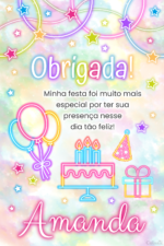 Convite Digital Neon: Aniversário Cores Pasteis + Brinde - Imagem 2