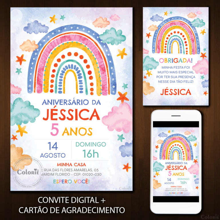 Convite Digital Arco-íris