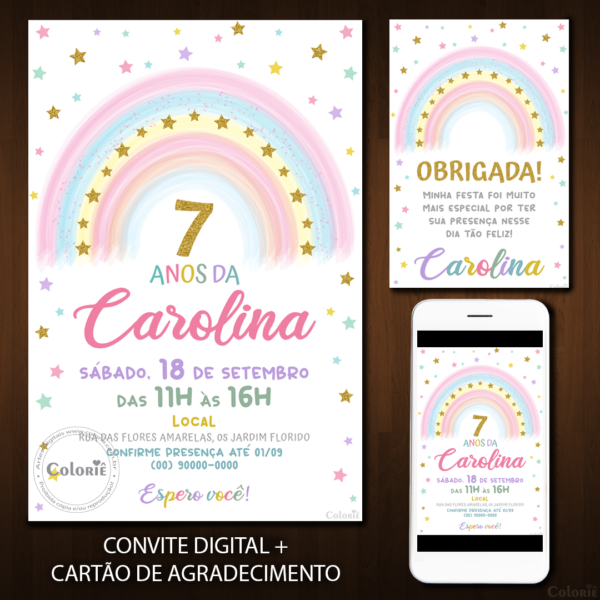 Convite Digital Arco-íris