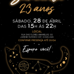 Convite digital de astrologia com gato preto e constelação
