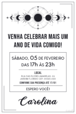 Convite digital de astrologia minimalista branco