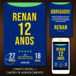 Convite Digital Futebol: Camisa Azul do Brasil + Brinde