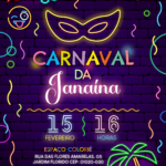 Convite digital de carnaval neon colorido para festa de carnaval