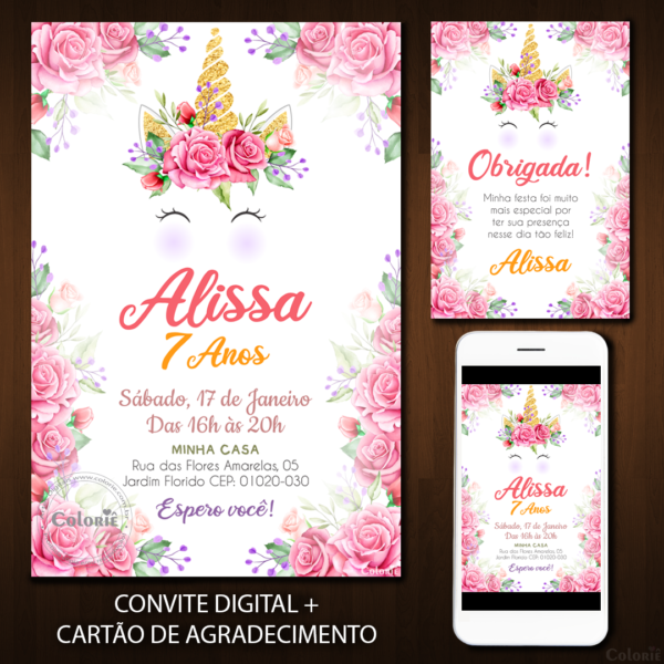 Convite Digital Unicórnio
