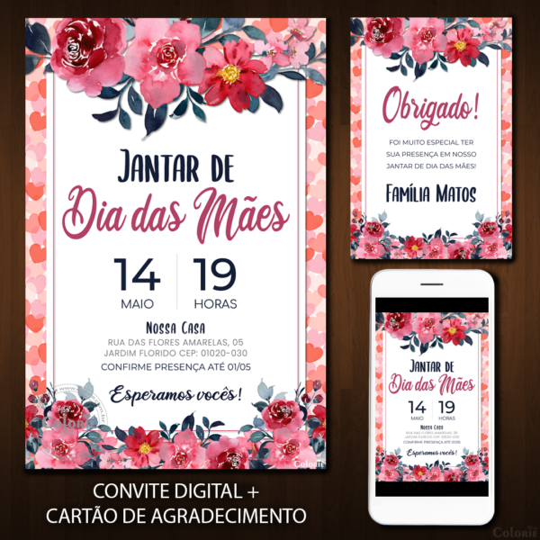 Convite Digital Dia das Mães
