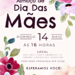 Convite digital de Dia das Mães floral com efeito aquarela