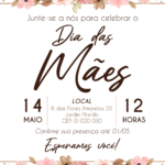 Convite digital de Dia das Mães floral minimalista
