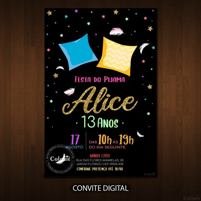 convite-preto-para-festa-do-pijama
