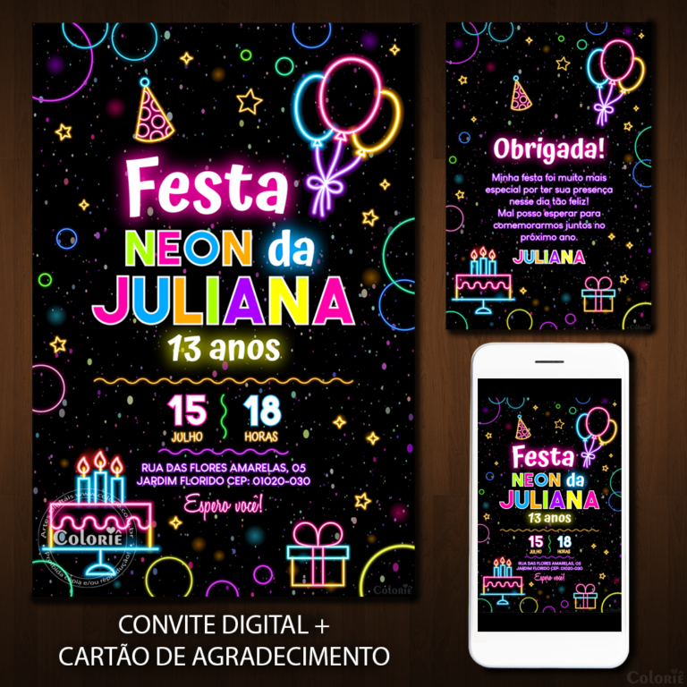 Convite Digital Neon