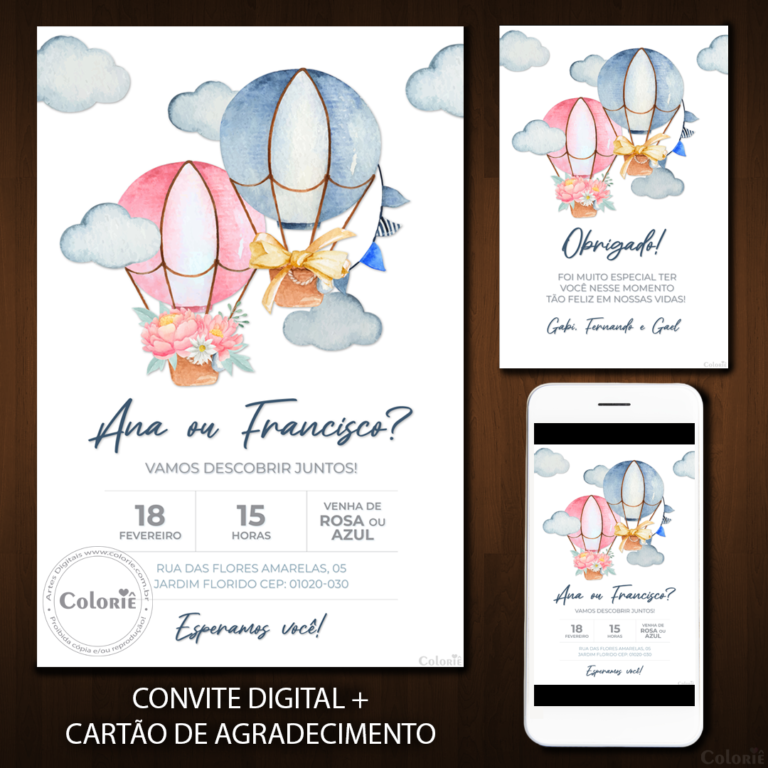 Convite Digital Chá Revelação