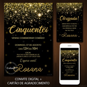 Convite Digital Glitter