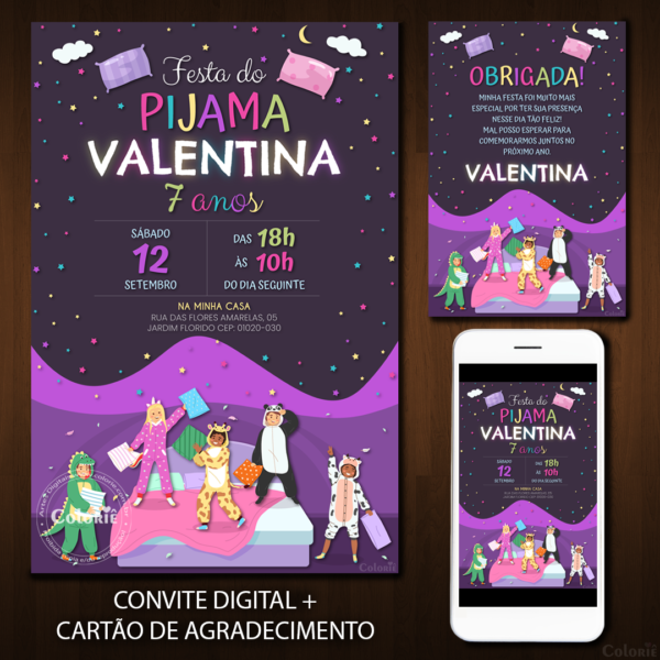 Convite Digital Pijama