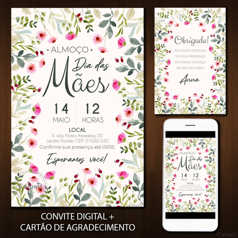Convite Digital Dia das Mães