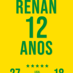 Convite digital de futebol com camisa amarela do Brasil