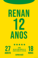 Convite digital de futebol com camisa amarela do Brasil