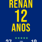Convite digital de futebol com camisa azul do Brasil