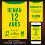 Convite Digital Futebol: Camisa do Brasil Amarela + Brinde