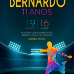 Convite digital de futebol com estádio e jogador colorido
