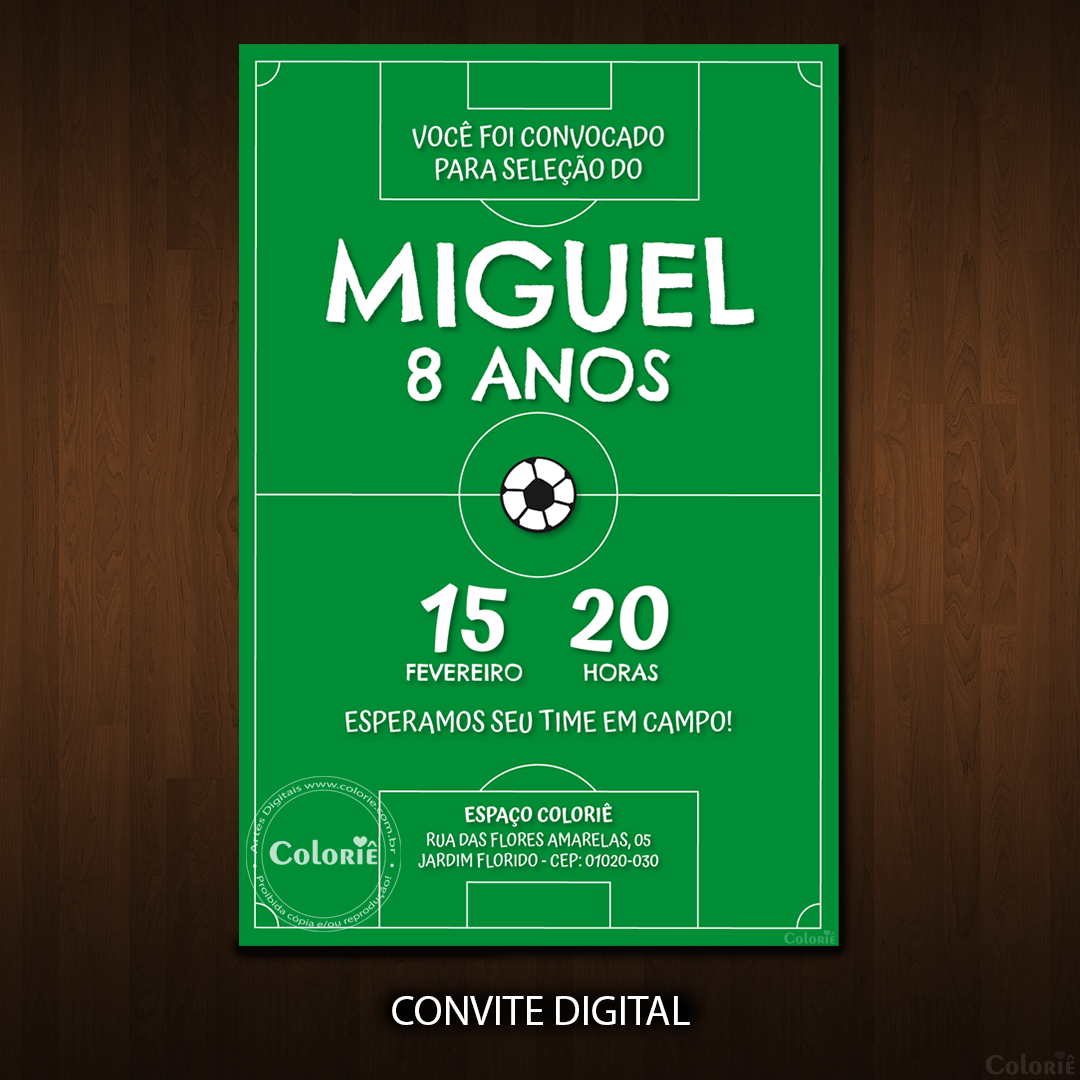 Convites Futebol convites