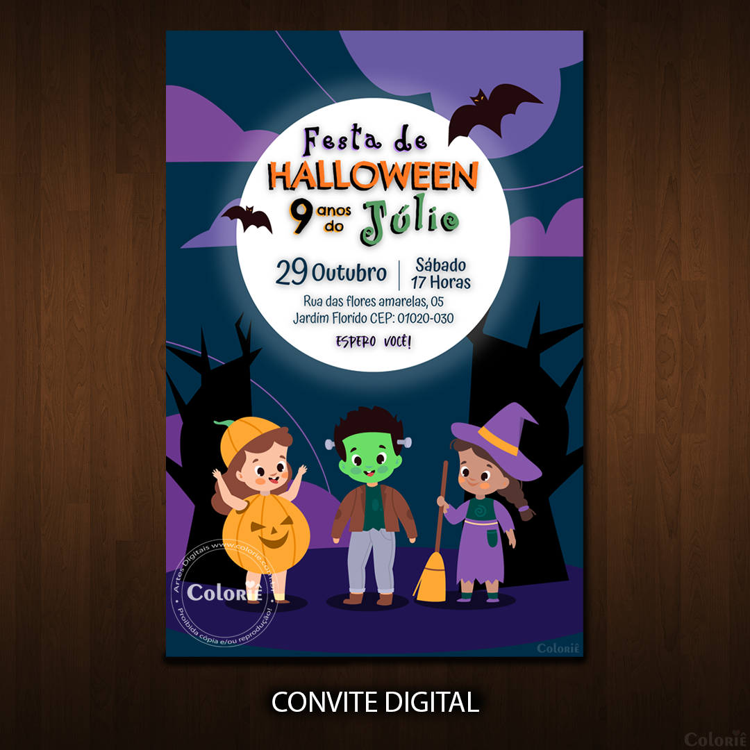 Criar convite de Halloween online grátis
