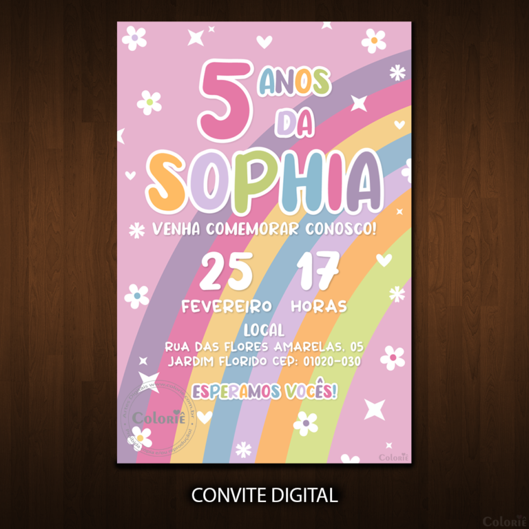 convite-rosa-para-festa-de-menina-com-arco-iris