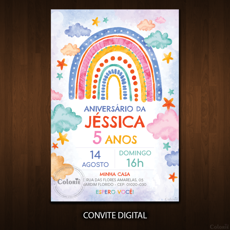 convite-com-arco-iris-colorido