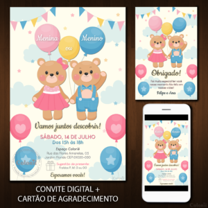 Convite Digital Chá Revelação