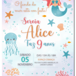 Convite Digital Sereia: Fundo Do Mar E Tesouro + Brinde