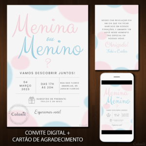 Convite Digital Chá Revelação