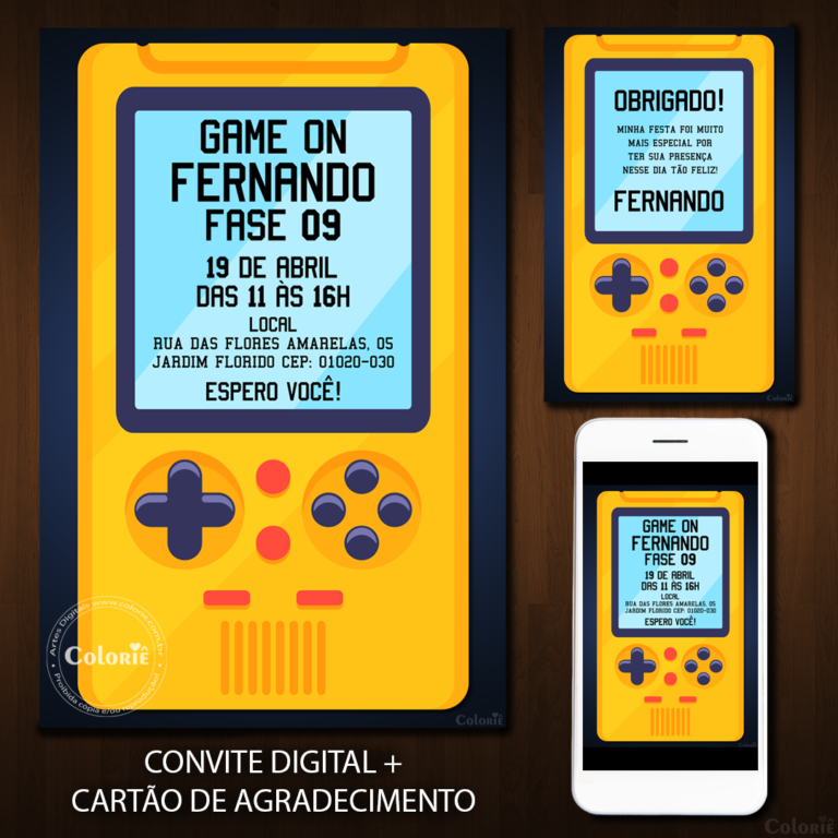 Convite Digital Vídeo Game