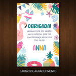 Convite Digital Piscina: Verão com Flamingo + Brinde